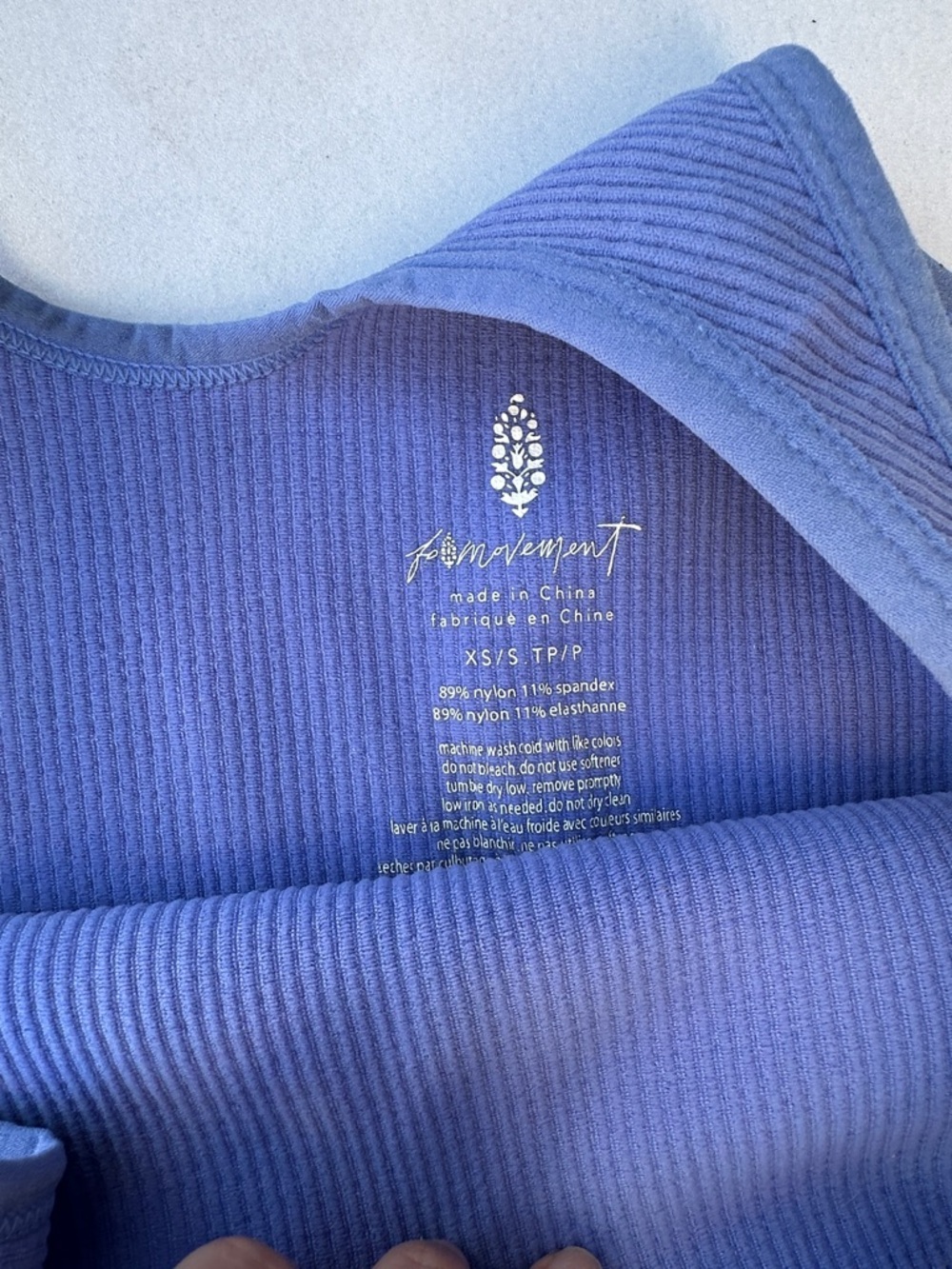 FP Movement by Free People Ribbed One-Shoulder Tank Top - Blue - Picture 3 of 4